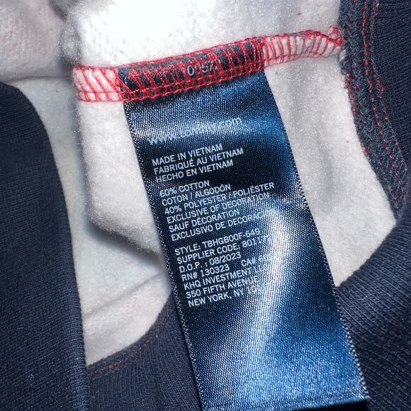 Tommy Hilfiger Boys Tonal Argyle  sweatshirt Hoodie plaid red size l2/14 - Picture 5 of 5